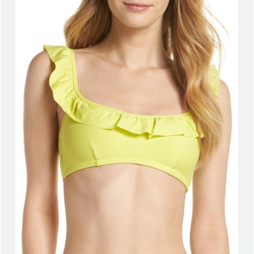 J.Crew yellow lemon ruffle bikini top size XXS